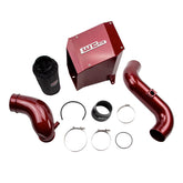 Wehrli Custom Fab 2006-2007 LBZ Duramax 4" Intake Kit with Air Box Stage 2 WCFab Red